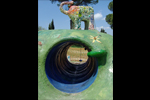 [CIRCO DELLA PACE / PEACEFUL CIRCUS] (particuraly)　2008
ceramic, cement, plastic tubes, rope, slide, wood
Park of Filippo Cremonesi Foundation, Farfa, Italy
